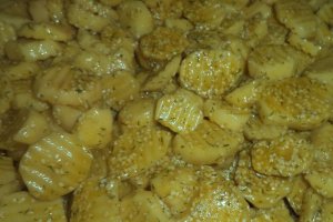 Cartofi la cuptor cu mujdei de praz