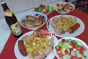 Muschiulet de porc la gratar,cu salata.