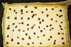 Prajitura frageda cu branza dulce si stafide