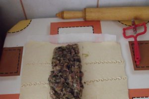 Placinta cu carne si ciuperci