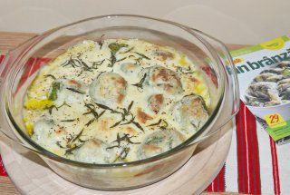 Gnocchi din spanac cu sos alb de branzeturi