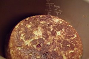 Budinca de orez cu visine si nuca de cocos