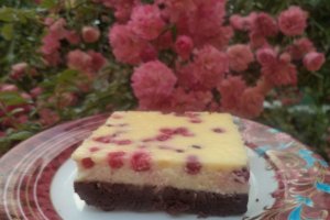 Negresa cu ricotta si strugurei rosii