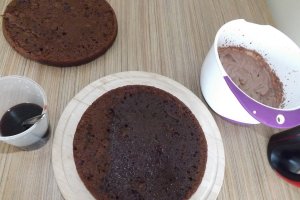Tort de ciocolata cu fructe deshidratate si crema rapida