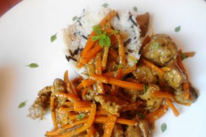 Porc cu legume si orez salbatic
