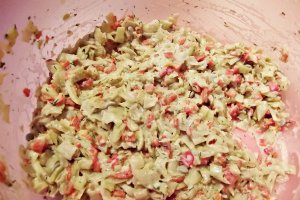 Salata de fasole verde cu ardei copt si maioneza