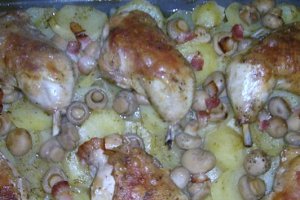 Pulpe cu cartofi si ciuperci la cuptor