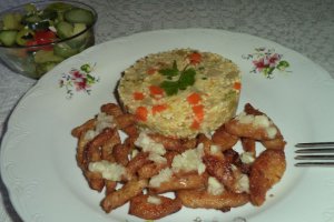 Pilaf din mei cu soia prajita si mujdei de usturoi