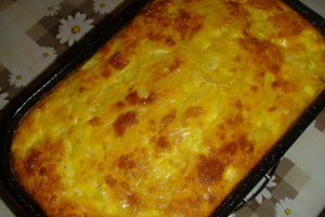 Desert budinca de spaghete cu branza