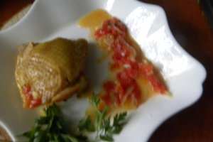 Pulpe de pui cu sos dulce- picant
