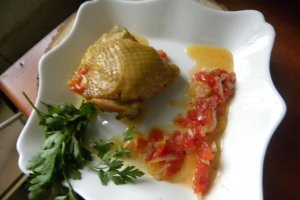 Pulpe de pui cu sos dulce- picant