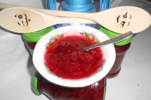 Gem ( dulceata) din piersici rosii de gradina
