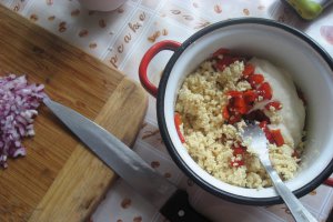 Pasta de tofu cu ardei copti