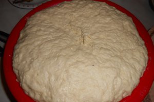 Pizza cu ceapa rosie si salam de porc