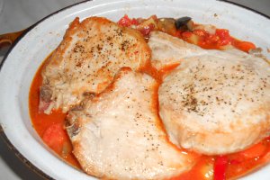 Cotlet de porc cu legume la cuptor