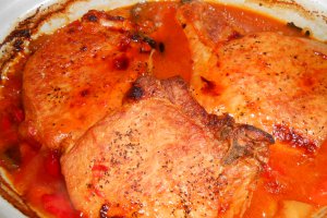 Cotlet de porc cu legume la cuptor