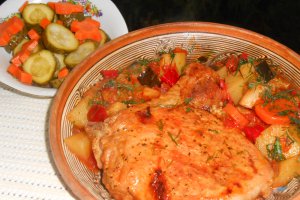 Cotlet de porc cu legume la cuptor