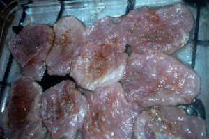 Friptura la cuptor cu ceapa, cascaval si garnitura de orez
