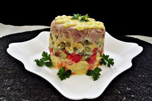 Salata asortata cu legume, ton si maioneza