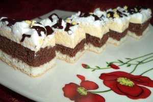 Desert prajitura fina cu nuca de cocos si crema de vanilie