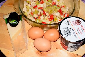 Quiche cu pui si legume
