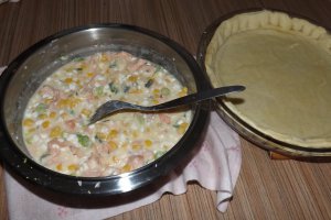 Quiche cu somon si porumb
