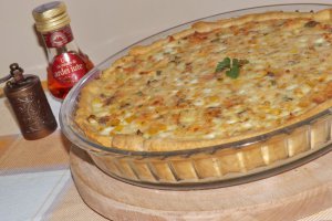Quiche cu somon si porumb