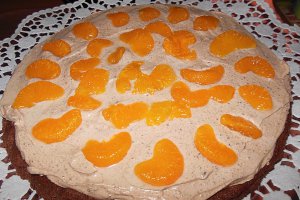 Tort cu ganache de ciocolata, mascarpone si mandarine