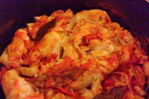 Sarmale cu carne tocata si ciuperci cu varza dulce