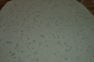 Focaccia cu seminte,branzeturi si masline negre