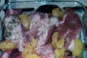 Friptura de porc cu miere si mandarine