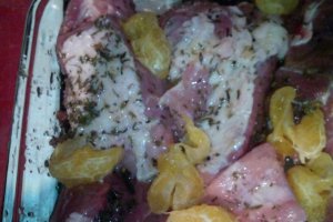 Friptura de porc cu miere si mandarine