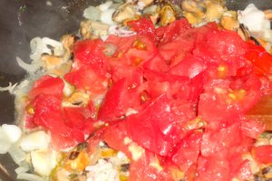 Fructe de mare cu noodles de orez