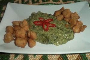 Spanac cu pleurotus,hrisca si soia prajta
