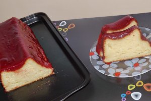 Chec cu branza si jeleu de zmeura