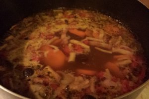 Ciorba de legume cu ciuperci si pancetta