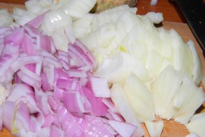 Cartofi copti cu ceapa