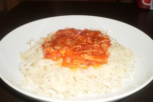 Spaghete cu parmezan si sunca