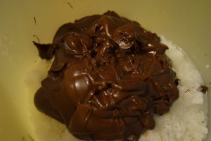 Tort cu zmeura, nuca de cocos si ciocolata (de post)