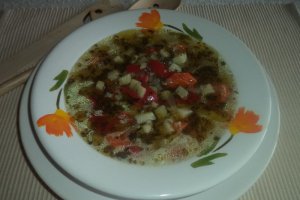 Ciorba de post cu legume,orez  si busuioc