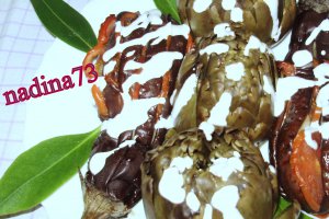 Anghinare cu garnitura de vinete  umplute