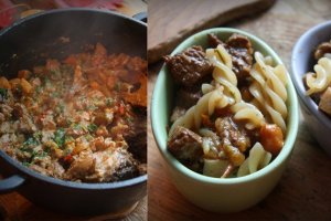 Pasta Pot Pie~sau~Tocanita de vitel cu paste sub capac de foietaj