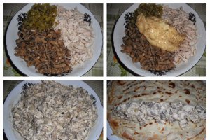 Clatite Umplute cu Salata de Pui