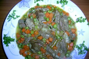 Mazare verde cu morcovi si vacuta
