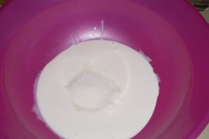 Prajitura cu frisca,nuca si dulceata de caise
