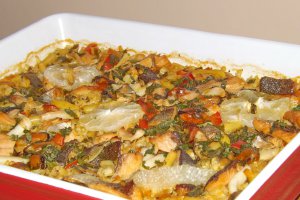 Paella cu fructe de mare si peste