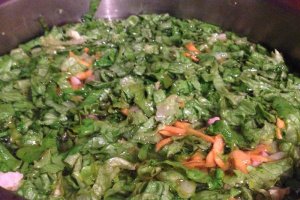 Ciorba de salata cu pancetta si zucchini