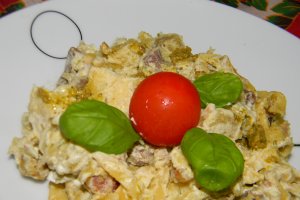 Pasta alla Portofino cu prosciutto