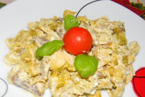Pasta alla Portofino cu prosciutto