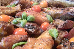 Curcan la  cuptor  cu  busuioc si rozmarin
